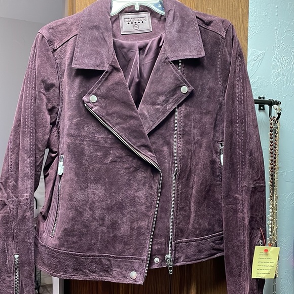 BLANKNYC Moto BIKER ASYMETRICAL Jacket COAT PLUM - Picture 8 of 10